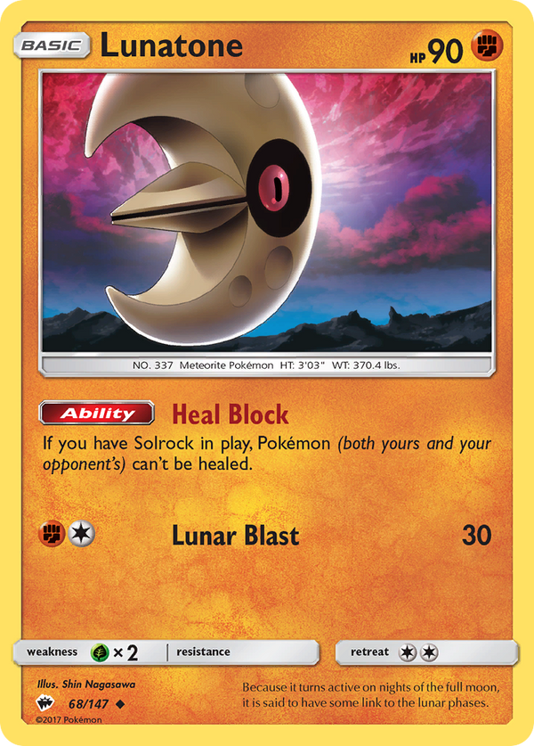 Lunatone - Burning Shadows SET-68