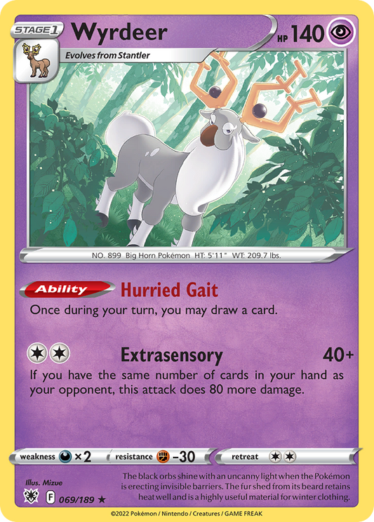 Wyrdeer (Astral Radiance SET) (Pokémon) (Stage 1) (Psychic) (HP: 140) (Rare Holo) (PKM Astral Radiance SET-183)
