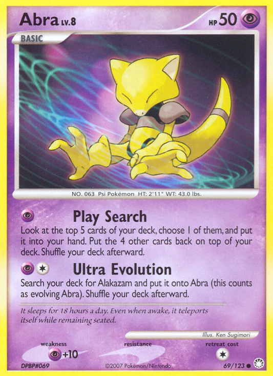 Abra (Mysterious Treasures SET) (Pokémon) (Basic) (Psychic) (HP: 50) (Common) (PKM Mysterious Treasures SET-91)