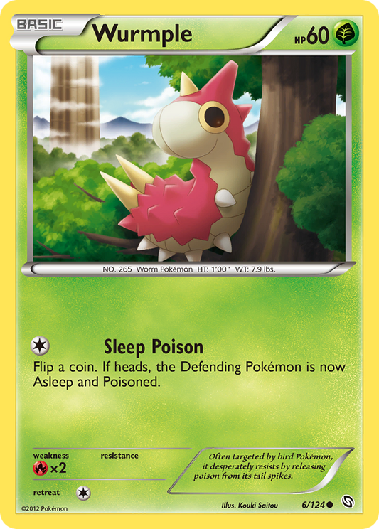 Wurmple (Dragons Exalted SET) (Pokémon) (Basic) (Grass) (HP: 60) (Common) (PKM Dragons Exalted SET-85)