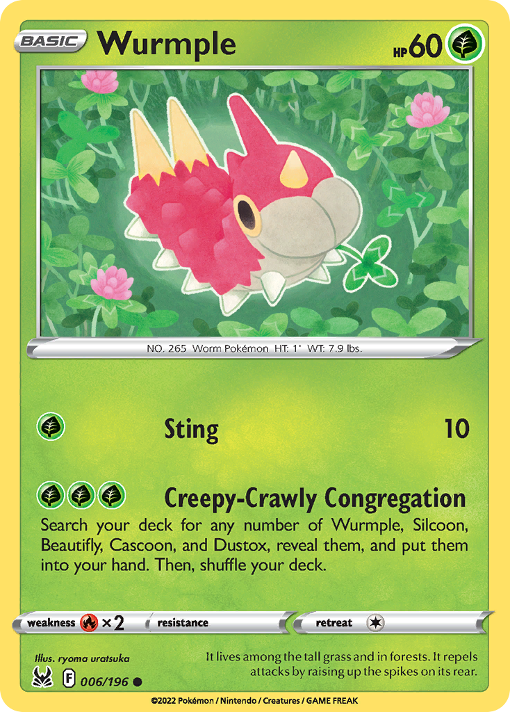 Wurmple (Lost Origin SET) (Pokémon) (Basic) (Grass) (HP: 60) (Common) (PKM Lost Origin SET-174)
