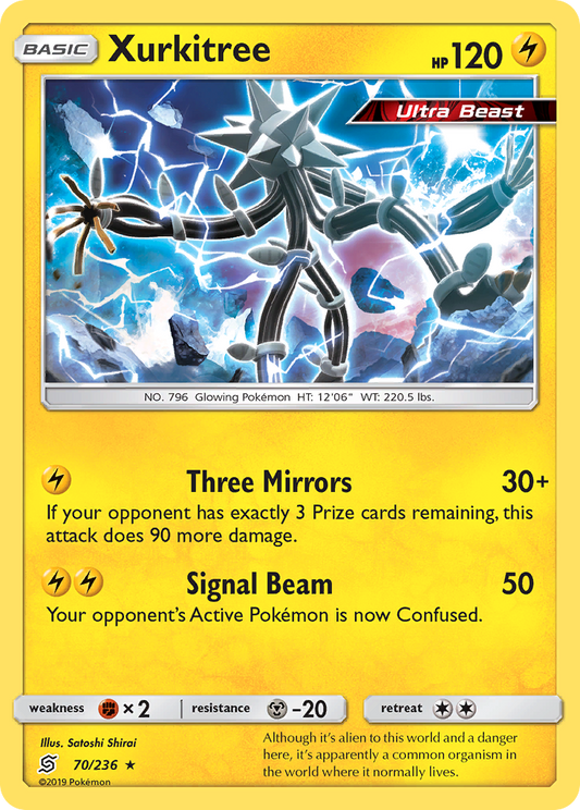 Xurkitree (Unified Minds SET) (Pokémon) (Basic, Ultra Beast) (Lightning) (HP: 120) (Rare) (PKM Unified Minds SET-229)