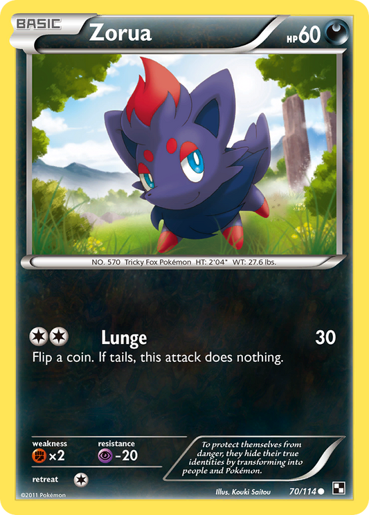 Zorua (Black & White SET) (Pokémon) (Basic) (Darkness) (HP: 60) (Common) (PKM Black & White SET-84)