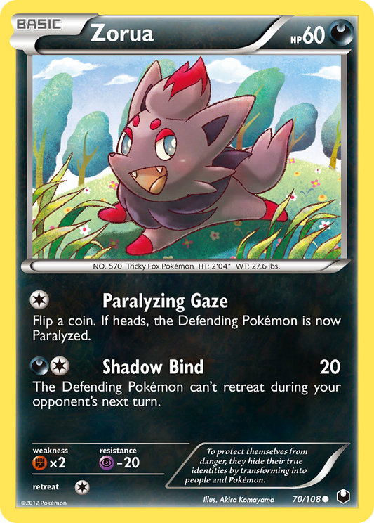 Zorua (Dark Explorers SET) (Pokémon) (Basic) (Darkness) (HP: 60) (Common) (PKM Dark Explorers SET-80)