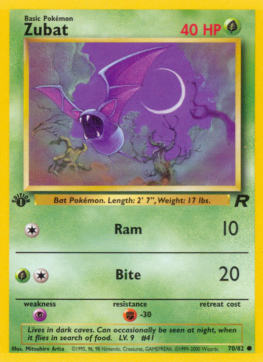 Zubat (Team Rocket SET) (Pokémon) (Basic) (Grass) (HP: 40) (Common) (PKM Team Rocket SET-68)