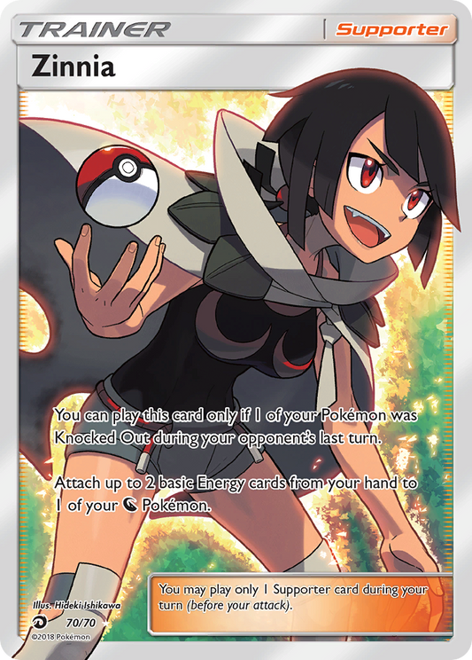 Zinnia (Dragon Majesty SET) (Trainer) (Supporter) (Rare Ultra) (PKM Dragon Majesty SET-70)
