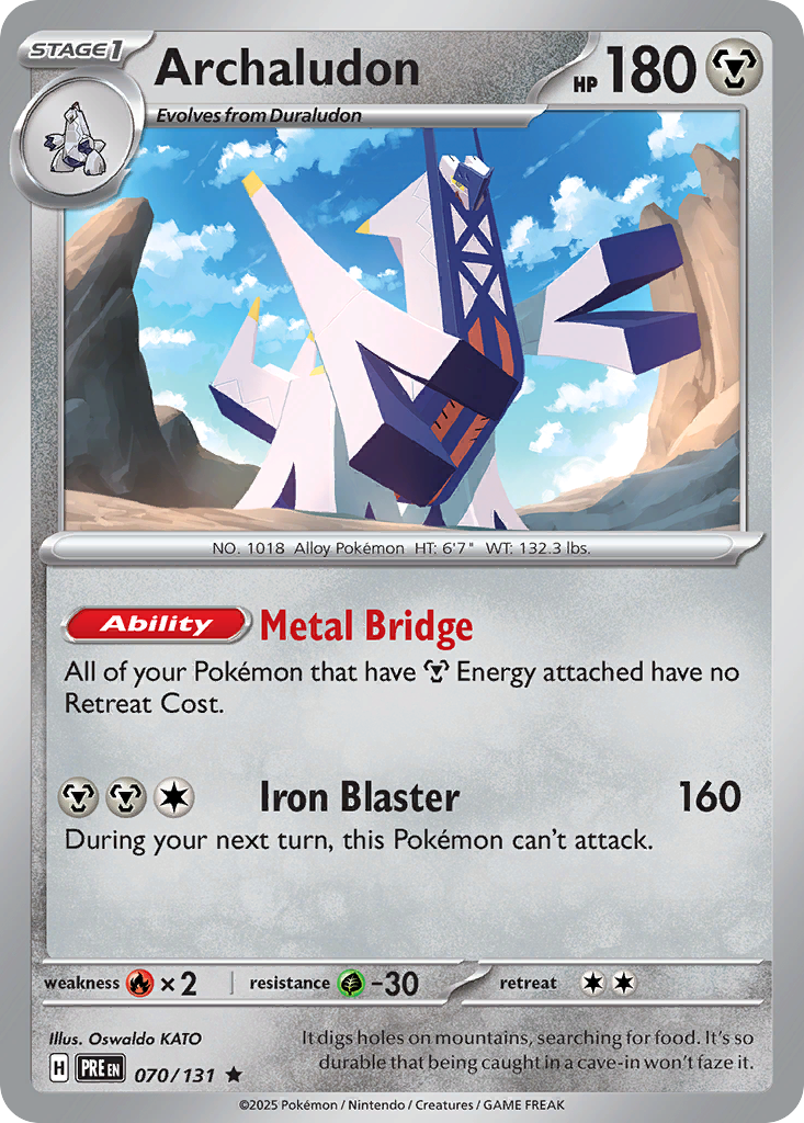 Archaludon (Prismatic Evolutions SET) (Pokémon) (Stage 1) (Metal) (HP: 180) (Rare) (PKM Prismatic Evolutions SET-149)