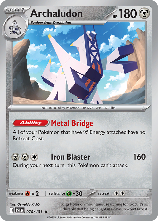 Archaludon (Prismatic Evolutions SET) (Pokémon) (Stage 1) (Metal) (HP: 180) (Rare) (PKM Prismatic Evolutions SET-149)
