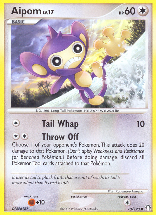 Aipom (Mysterious Treasures SET) (Pokémon) (Basic) (Colorless) (HP: 60) (Common) (PKM Mysterious Treasures SET-93)