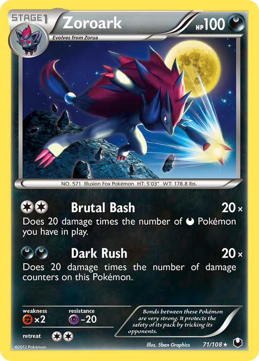 Zoroark (Dark Explorers SET) (Pokémon) (Stage 1) (Darkness) (HP: 100) (Rare) (PKM Dark Explorers SET-81)