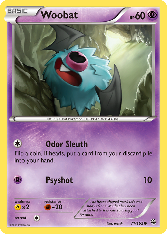 Woobat (BREAKthrough SET) (Pokémon) (Basic) (Psychic) (HP: 60) (Common) (PKM BREAKthrough SET-135)