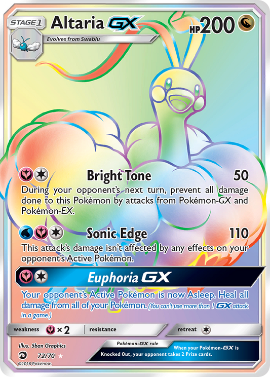 AltariaGX (Dragon Majesty SET) (Pokémon) (Stage 1, GX) (Dragon) (HP: 200) (Rare Rainbow) (PKM Dragon Majesty SET-72)