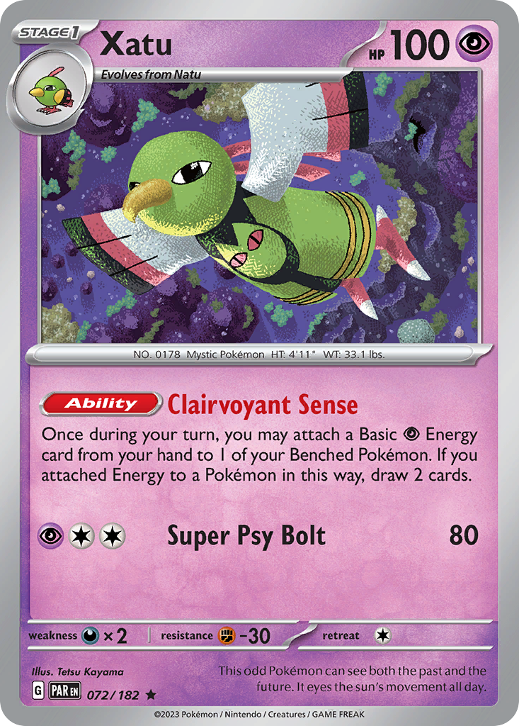 Xatu (Paradox Rift SET) (Pokémon) (Stage 1) (Psychic) (HP: 100) (Rare) (PKM Paradox Rift SET-237)