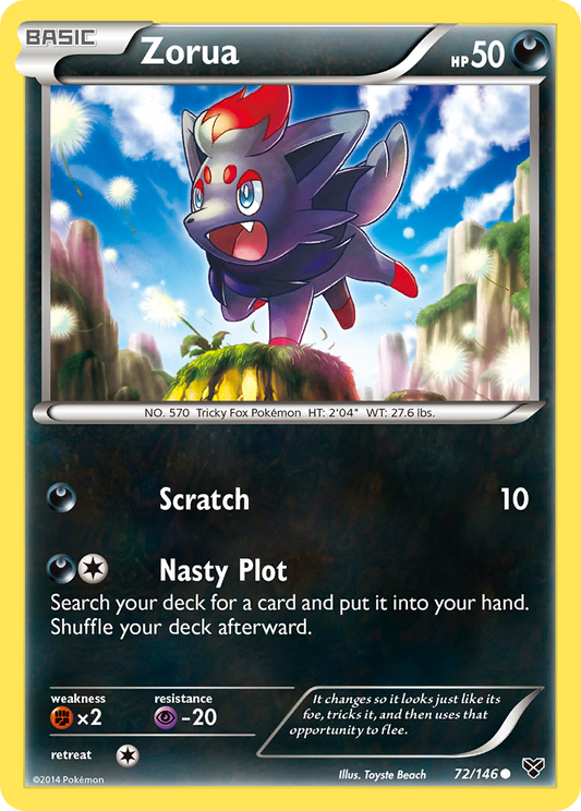 Zorua (XY SET) (Pokémon) (Basic) (Darkness) (HP: 50) (Common) (PKM XY SET-117)