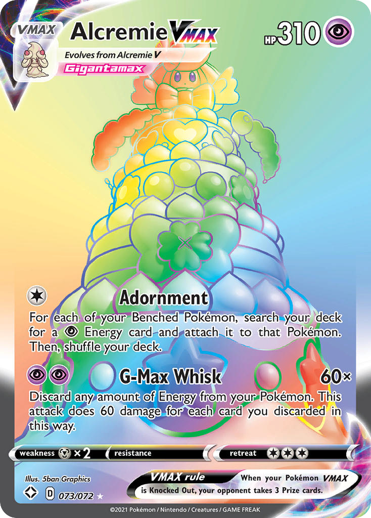 Alcremie VMAX (Shining Fates SET) (Pokémon) (VMAX) (Psychic) (HP: 310) (Rare Rainbow) (PKM Shining Fates SET-71)