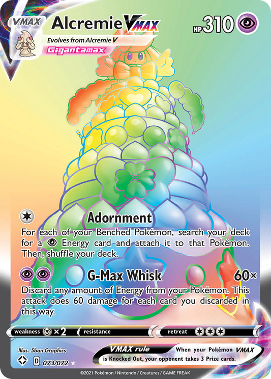 Alcremie VMAX (Shining Fates SET) (Pokémon) (VMAX) (Psychic) (HP: 310) (Rare Rainbow) (PKM Shining Fates SET-71)
