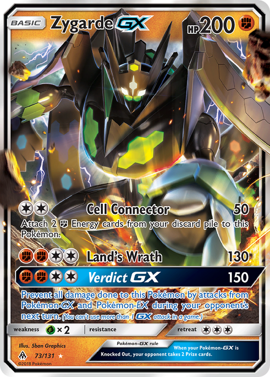 ZygardeGX (Forbidden Light SET) (Pokémon) (Basic, GX) (Fighting) (HP: 200) (Rare Holo GX) (PKM Forbidden Light SET-122)