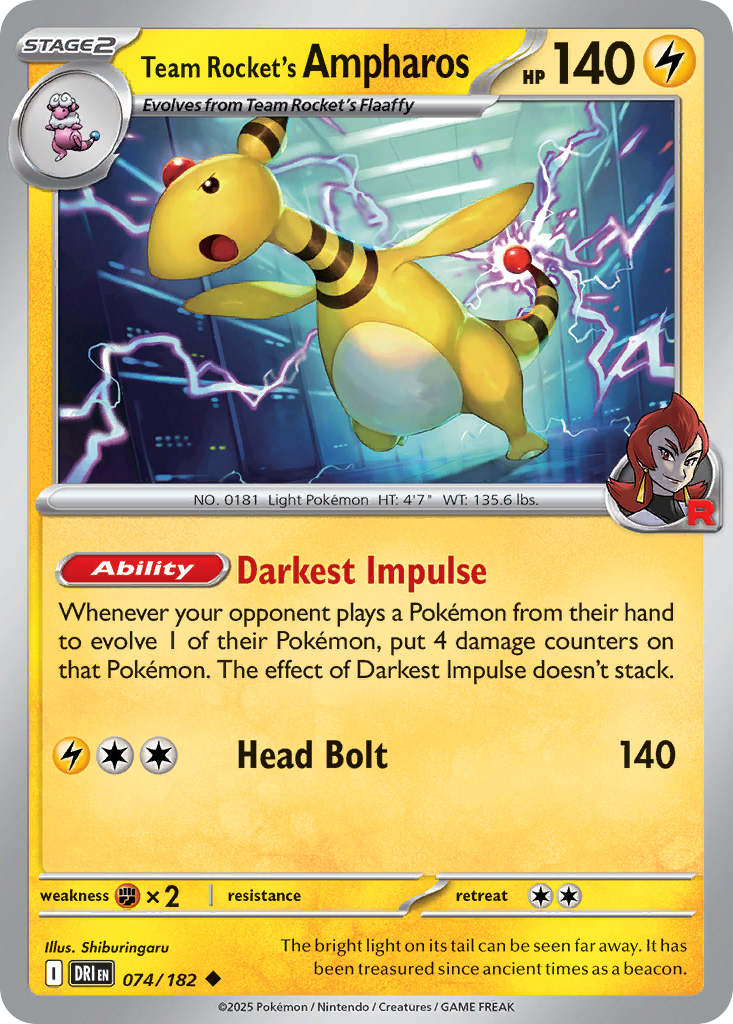 Team Rocket's Ampharos - Destined Rivals SET-74