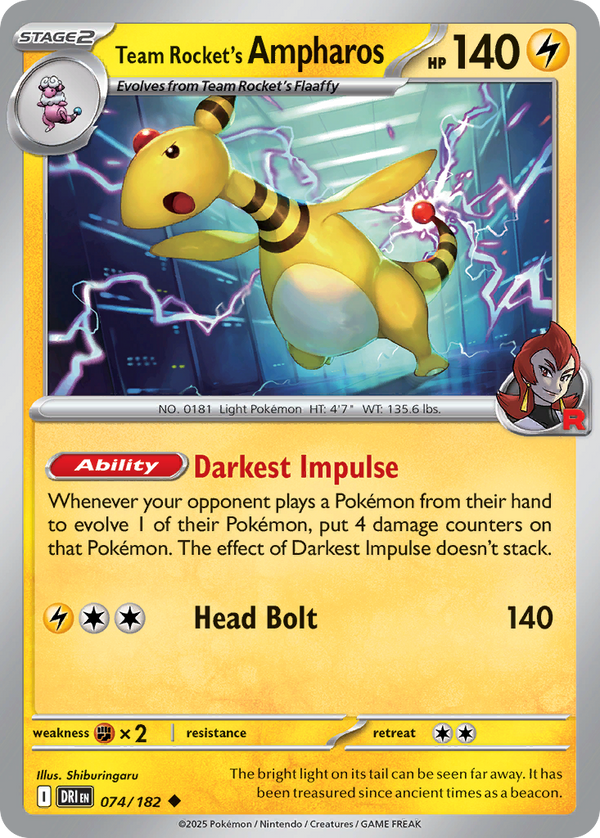 Team Rocket's Ampharos - Destined Rivals SET-74