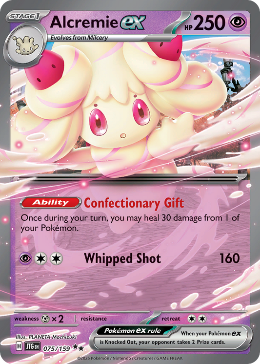 Alcremie ex (Journey Together SET) (Pokémon) (Stage 1, ex) (Psychic) (HP: 250) (Double Rare) (PKM Journey Together SET-164)