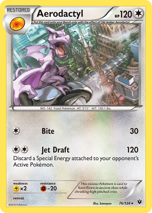 Aerodactyl (Fates Collide SET) (Pokémon) (Restored) (Colorless) (HP: 120) (Rare) (PKM Fates Collide SET-104)