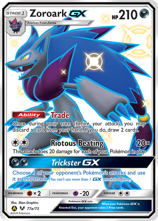 ZoroarkGX (Shining Legends SET) (Pokémon) (Stage 1, GX) (Darkness) (HP: 210) (Rare Ultra) (PKM Shining Legends SET-78)