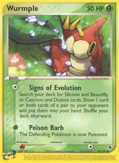 Wurmple (Ruby & Sapphire SET) (Pokémon) (Basic) (Grass) (HP: 50) (Common) (PKM Ruby & Sapphire SET-86)
