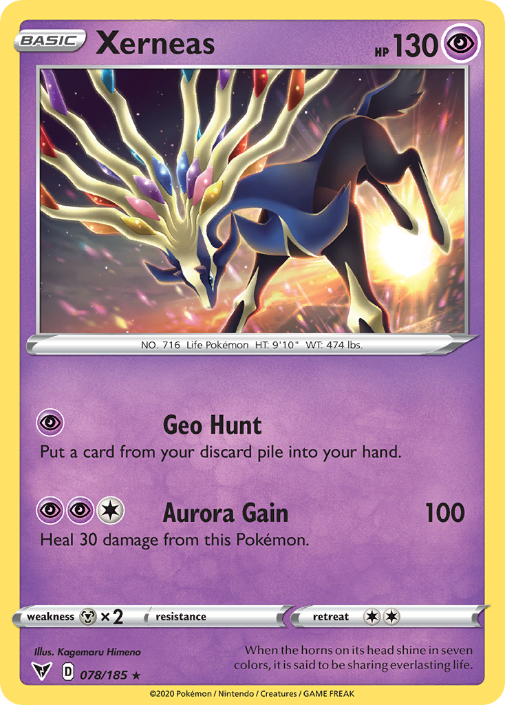 Xerneas (Vivid Voltage SET) (Pokémon) (Basic) (Psychic) (HP: 130) (Rare Holo) (PKM Vivid Voltage SET-180)