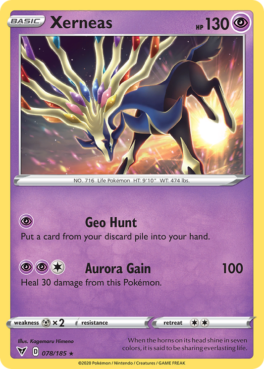 Xerneas (Vivid Voltage SET) (Pokémon) (Basic) (Psychic) (HP: 130) (Rare Holo) (PKM Vivid Voltage SET-180)