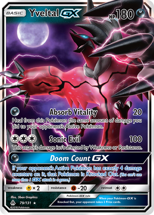 YveltalGX (Forbidden Light SET) (Pokémon) (Basic, GX) (Darkness) (HP: 180) (Rare Holo GX) (PKM Forbidden Light SET-128)