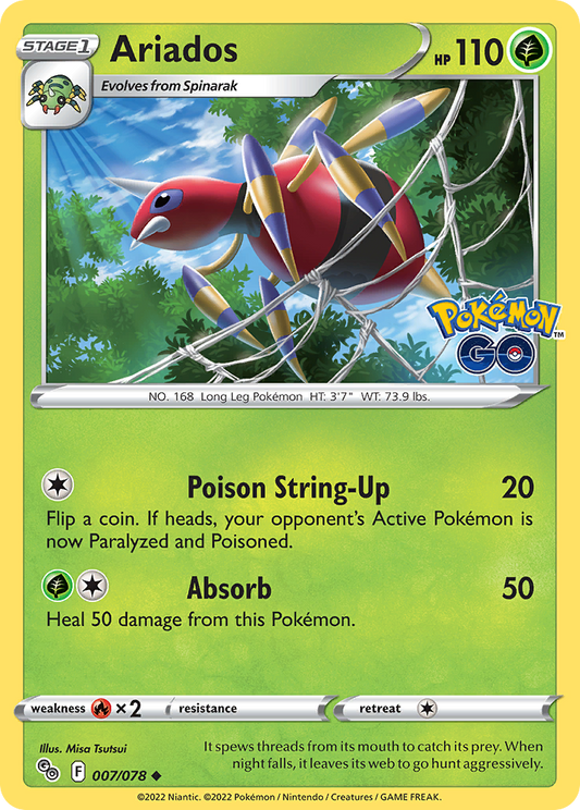 Ariados (Pokémon GO SET) (Pokémon) (Stage 1) (Grass) (HP: 110) (Uncommon) (PKM Pokémon GO SET-67)