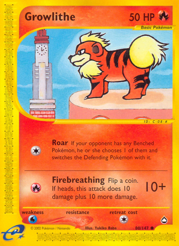 Growlithe - Aquapolis SET-80