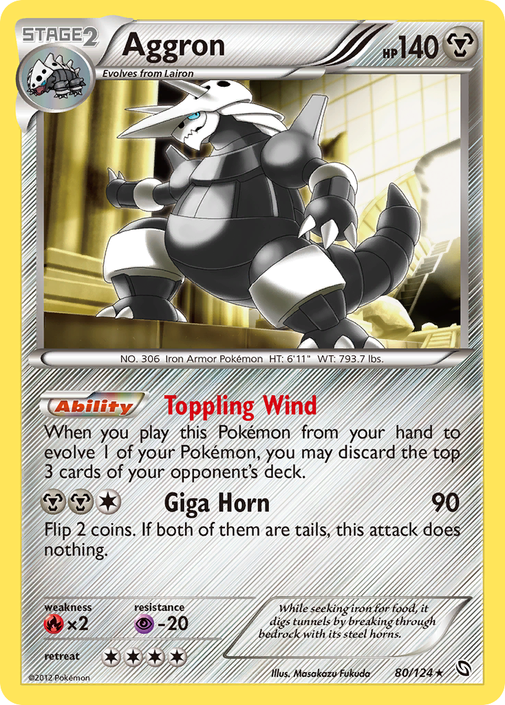 Aggron (Dragons Exalted SET) (Pokémon) (Stage 2) (Metal) (HP: 140) (Rare Holo) (PKM Dragons Exalted SET-108)