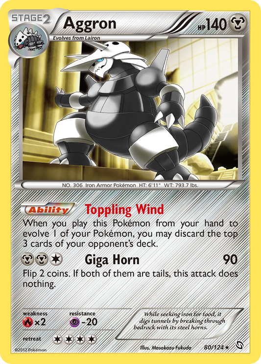Aggron (Dragons Exalted SET) (Pokémon) (Stage 2) (Metal) (HP: 140) (Rare Holo) (PKM Dragons Exalted SET-108)