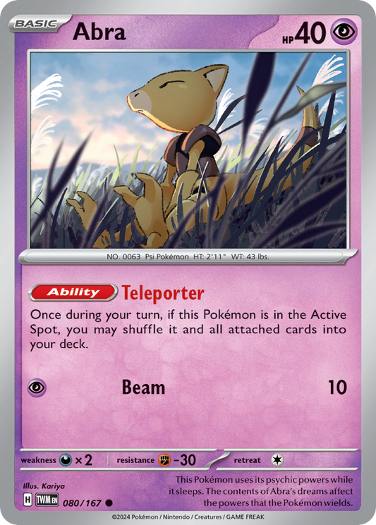 Abra (Twilight Masquerade SET) (Pokémon) (Basic) (Psychic) (HP: 40) (Common) (PKM Twilight Masquerade SET-206)