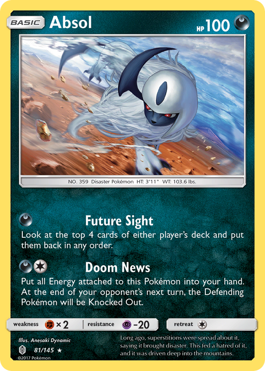 Absol (Guardians Rising SET) (Pokémon) (Basic) (Darkness) (HP: 100) (Rare Holo) (PKM Guardians Rising SET-160)
