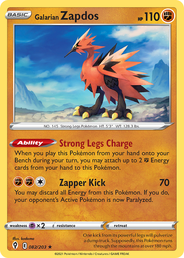Galarian Zapdos - Evolving Skies SET-82