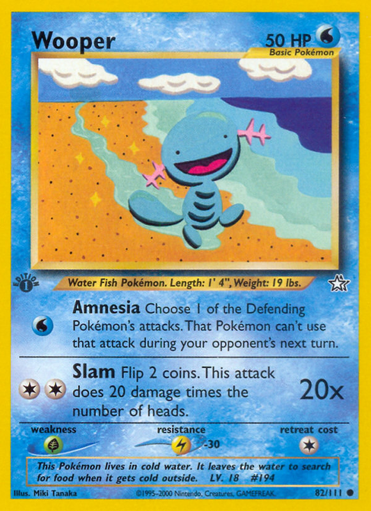 Wooper (Neo Genesis SET) (Pokémon) (Basic) (Water) (HP: 50) (Common) (PKM Neo Genesis SET-93)