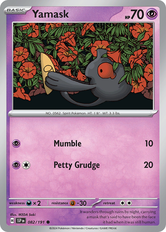 Yamask (Surging Sparks SET) (Pokémon) (Basic) (Psychic) (HP: 70) (Common) (PKM Surging Sparks SET-234)