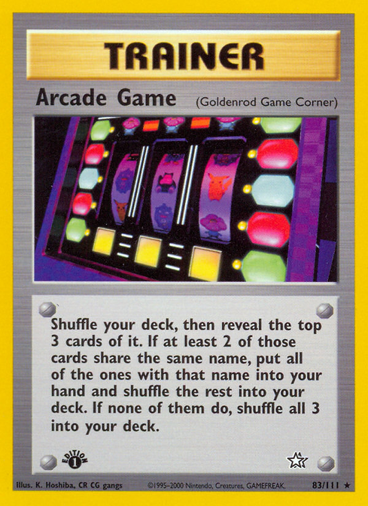 Arcade Game (Neo Genesis SET) (Trainer) (Goldenrod Game Corner) (Rare) (PKM Neo Genesis SET-94)