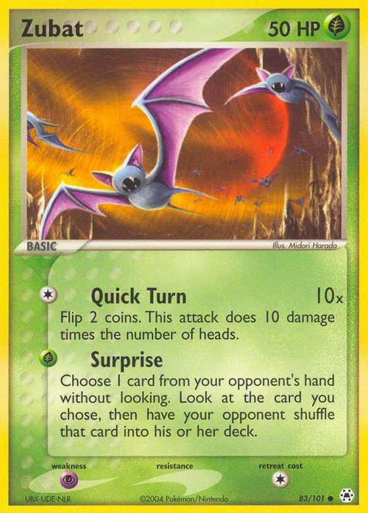 Zubat (Hidden Legends SET) (Pokémon) (Basic) (Grass) (HP: 50) (Common) (PKM Hidden Legends SET-85)