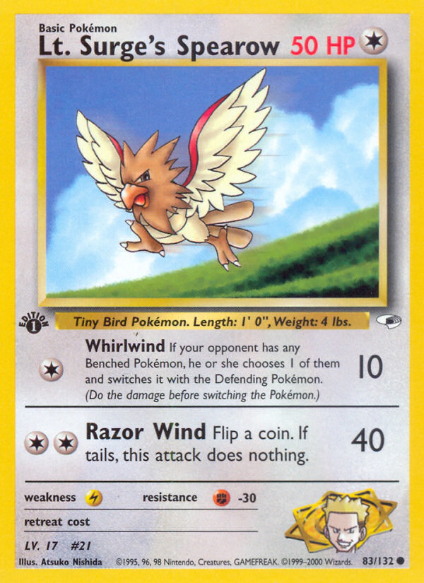 Lt. Surge's Spearow - Gym Heroes SET-83