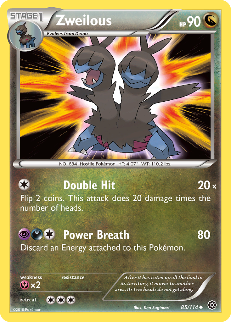 Zweilous (Steam Siege SET) (Pokémon) (Stage 1) (Dragon) (HP: 90) (Uncommon) (PKM Steam Siege SET-101)