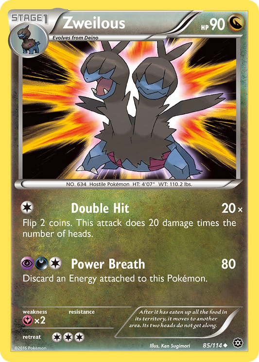 Zweilous (Steam Siege SET) (Pokémon) (Stage 1) (Dragon) (HP: 90) (Uncommon) (PKM Steam Siege SET-101)