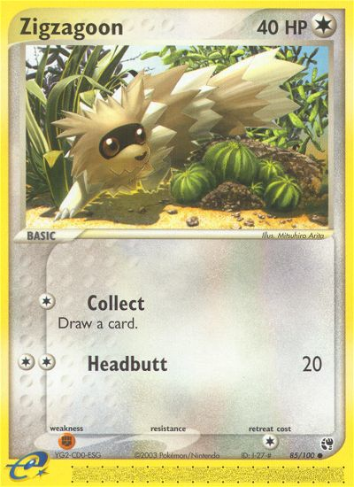 Zigzagoon (Sandstorm SET) (Pokémon) (Basic) (Colorless) (HP: 40) (Common) (PKM Sandstorm SET-85)