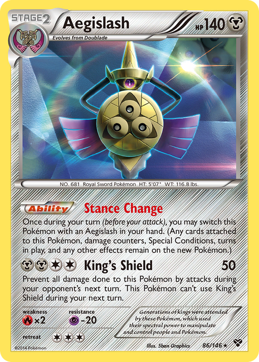 Aegislash (XY SET) (Pokémon) (Stage 2) (Metal) (HP: 140) (Rare Holo) (PKM XY SET-132)