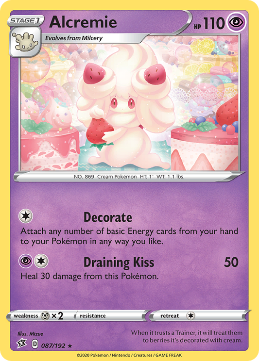 Alcremie (Rebel Clash SET) (Pokémon) (Stage 1) (Psychic) (HP: 110) (Rare) (PKM Rebel Clash SET-196)
