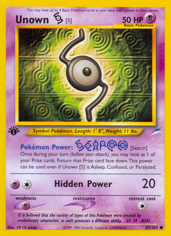 Unown [S] - Neo Destiny SET-87