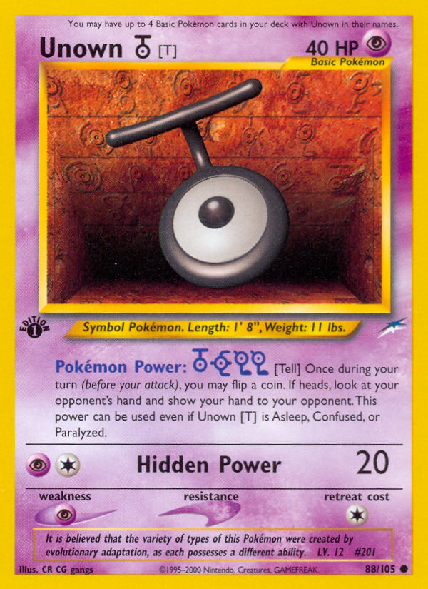 Unown [T] - Neo Destiny SET-88