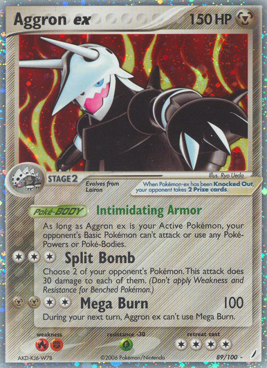 Aggron ex (Crystal Guardians SET) (Pokémon) (Stage 2, ex) (Metal) (HP: 150) (Rare Holo EX) (PKM Crystal Guardians SET-89)